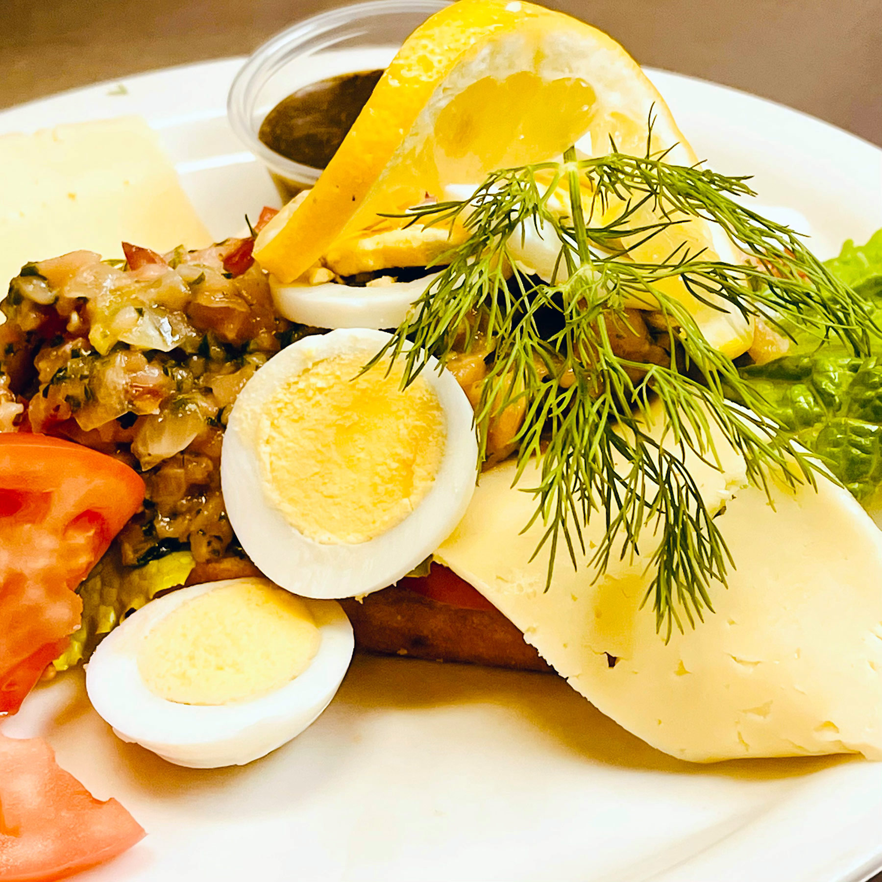 Smoked Salmon Tartar Relish Open Face Sandwich