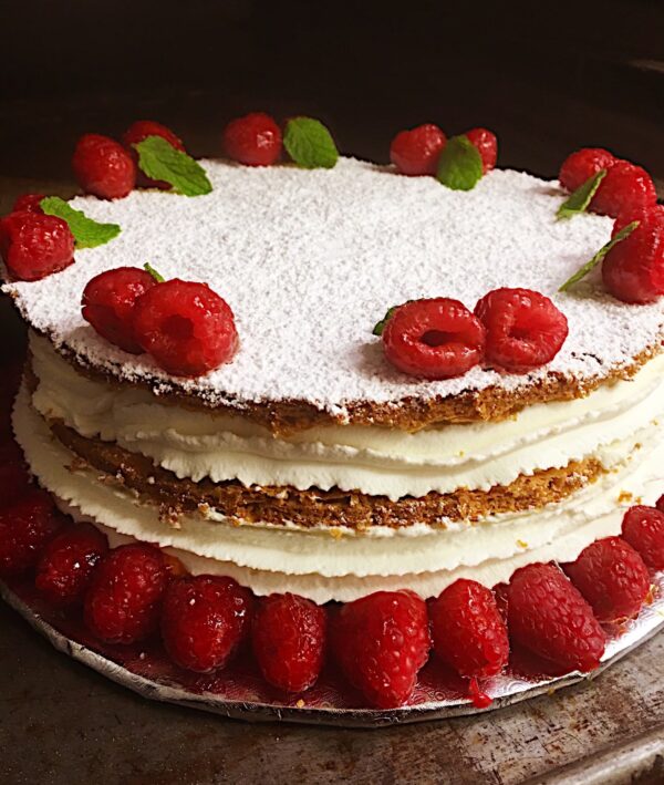 Raspberries Mille-Feuille Cake