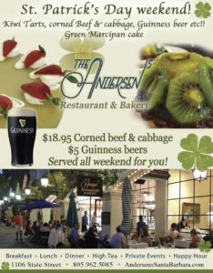 Corned Beef & Cabbage for St. Patrick's Day in Santa Barbara at Andersen's