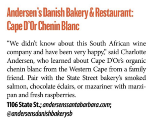 Santa Barbara Independent Wine Week - The Andersen’s Danish Bakery & Restaurant