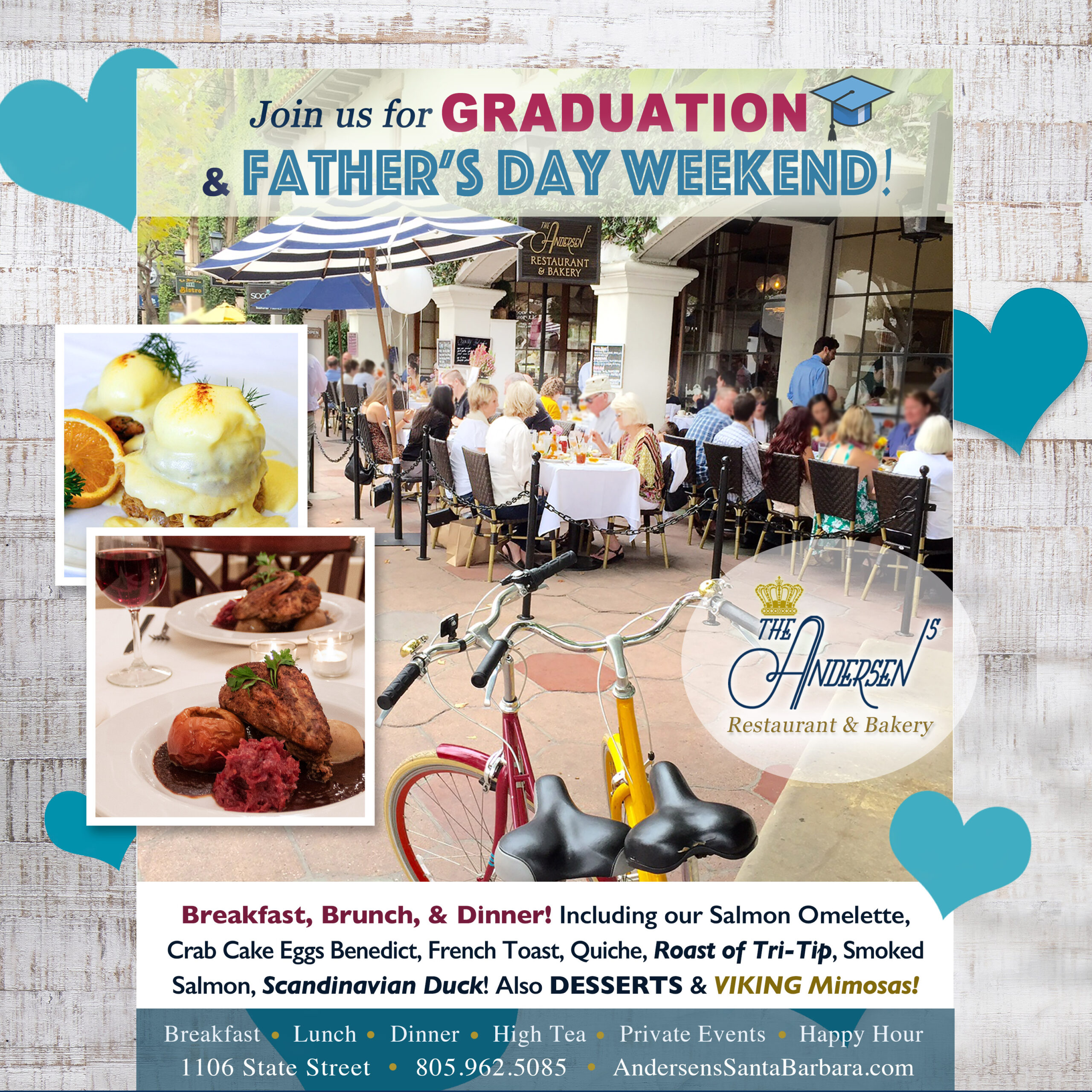 Father's Day Brunch and Lunch menu all weekend in Santa Barbara - The Andersen's