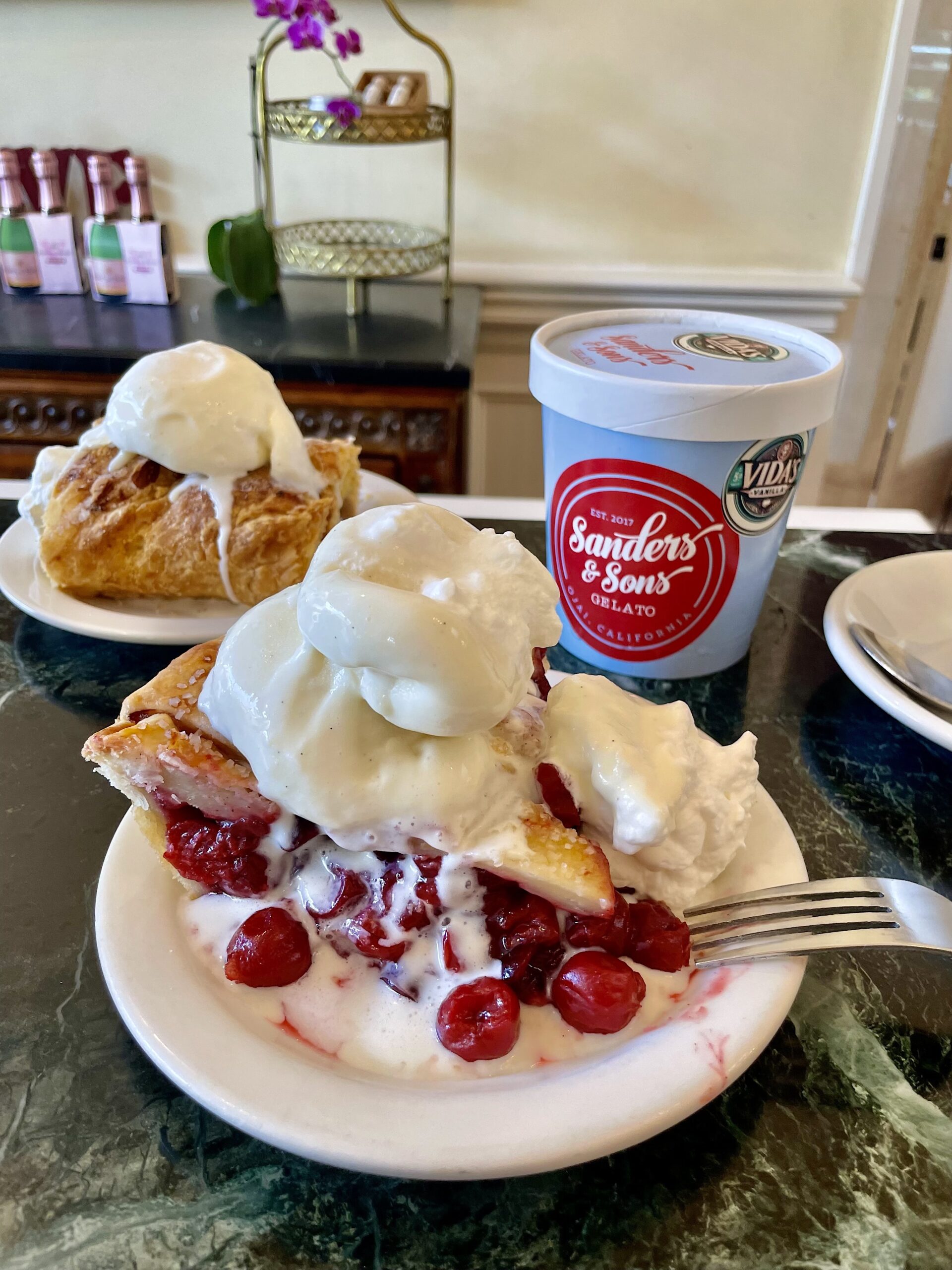 Gelato Vanilla Ice Cream Raspberry Chocolate Chip