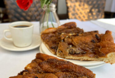 The Danish Brunsviger - sweet roll bread with brown sugar - The Andersen’s Danish Bakery & Restaurant