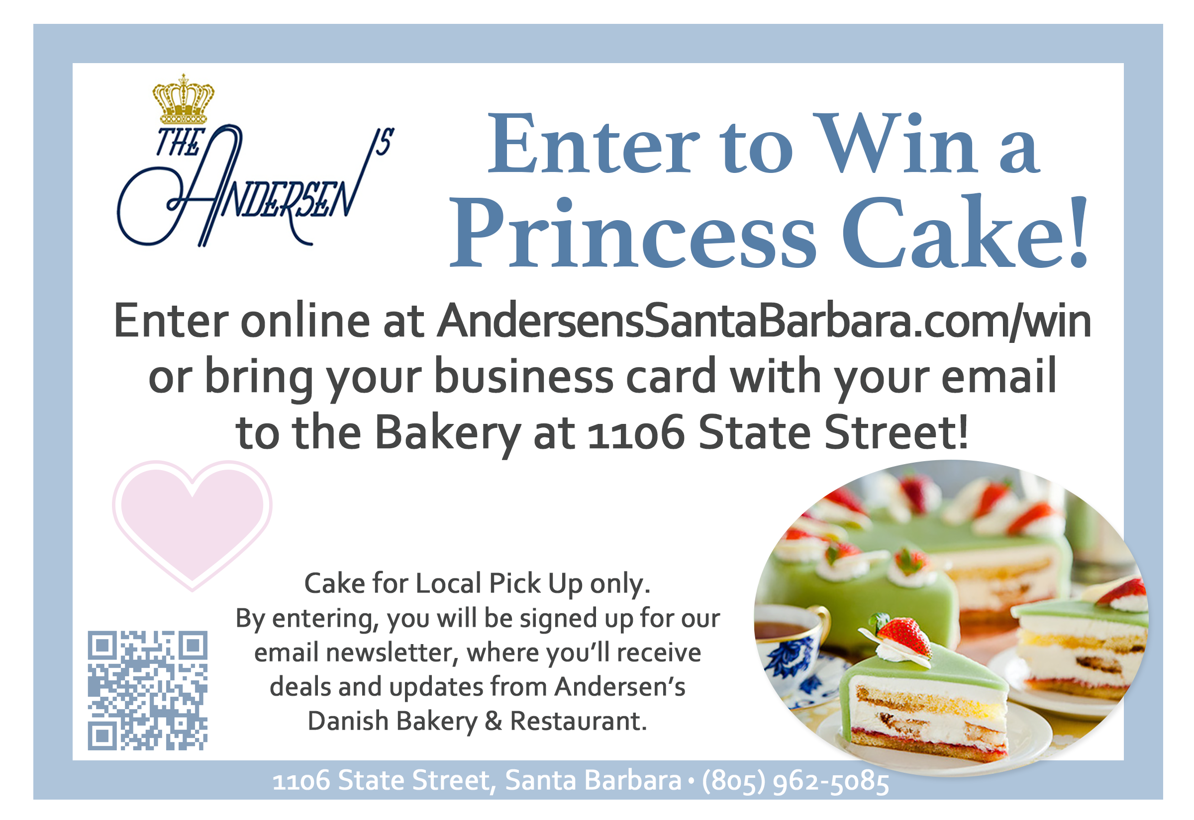 Win a Princess Cake from Andersen’s Danish Bakery & Restaurant.