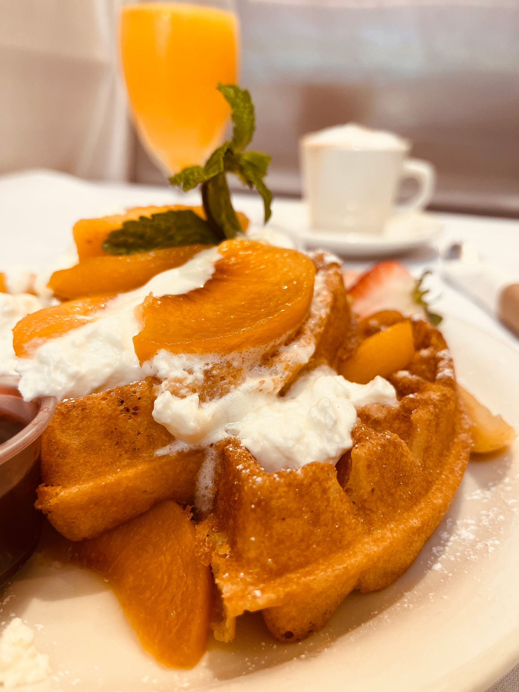 The Peachy Waffle - The Andersen’s Danish Bakery & Restaurant