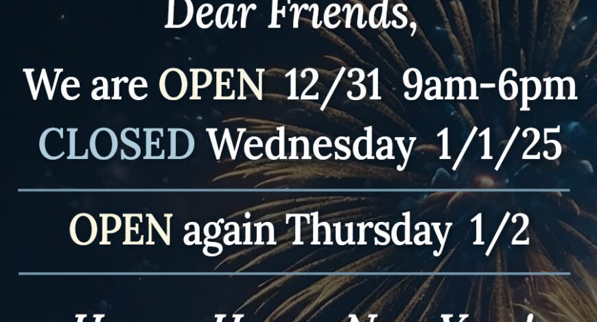 Andersen's New Years Open Hours