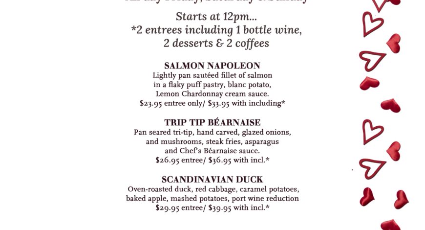 Valentine’s Lunch & Dinner Pop Up Tradition in Santa Barbara