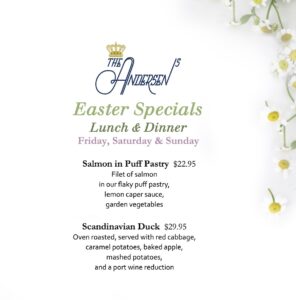 Easter Lunch Dinner Specials Menu Andersen's Santa Barbara