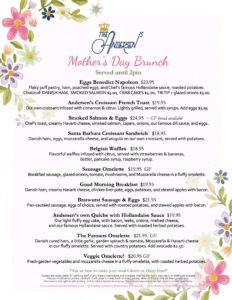 Mother's Day Brunch Menu Santa Barbara Andersen's Bakery & Restaurant