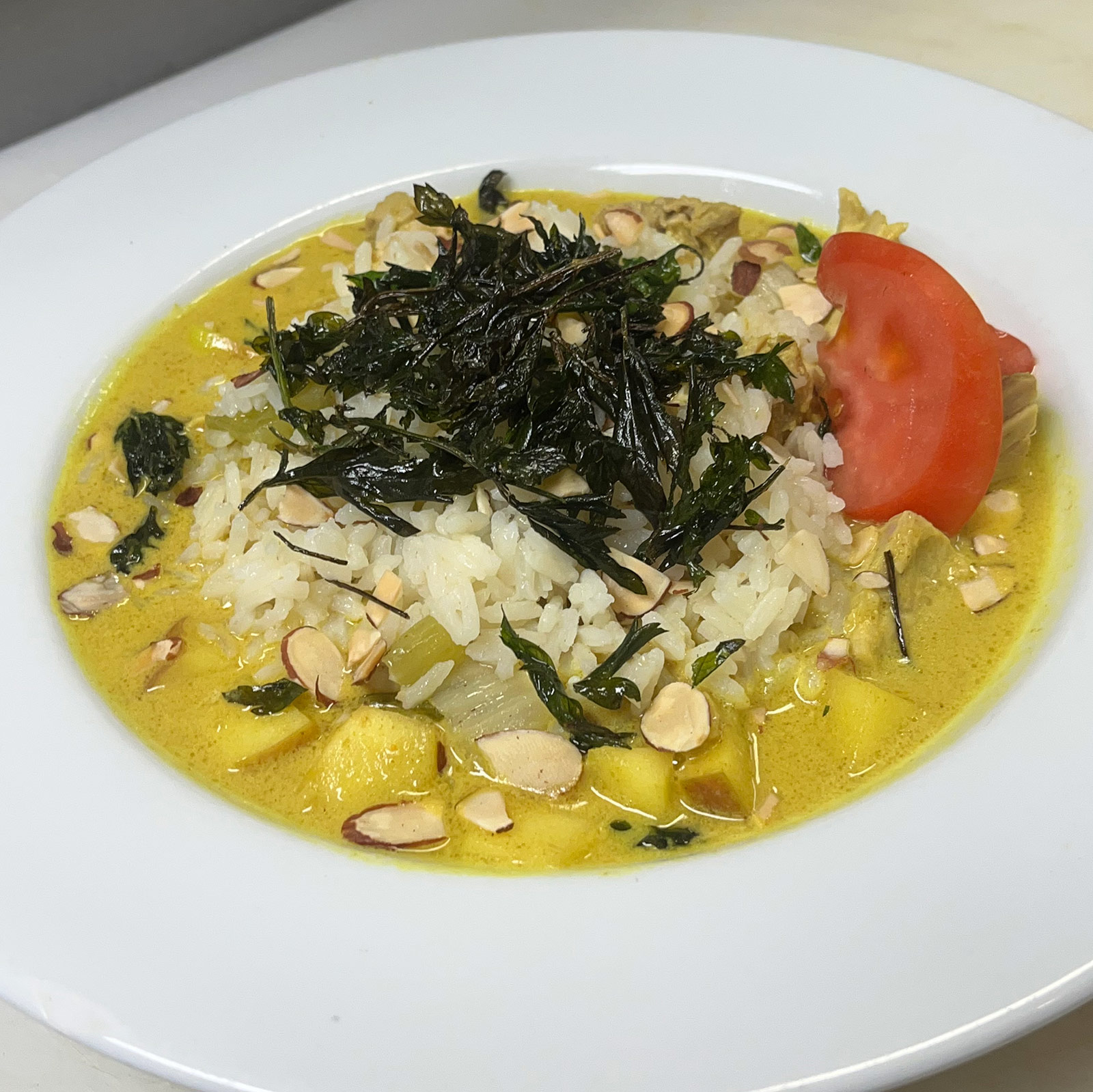 Curry Chicken Lunch Special at Andersen's in Santa Barbara