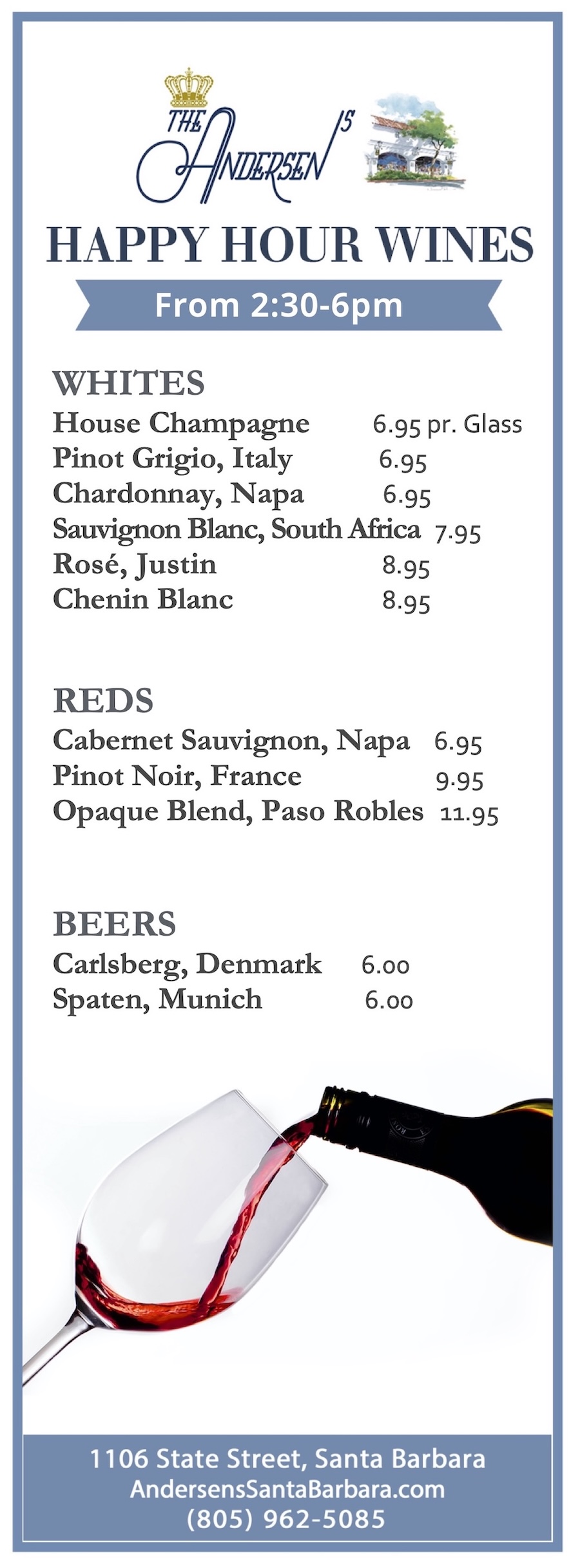 Happy Hour Wines Santa Barbara - The Andersen’s Danish Bakery & Restaurant