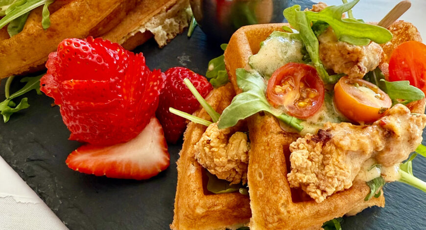 The Waffle Witch for Breakfast at Andersens in Santa Barbara