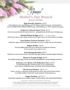 Mother's Day Brunch Menu - Andersen's in Santa Barbara