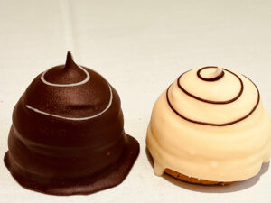 Dark Chocolate and White Chocolate Flødebolle
