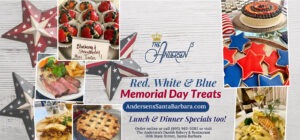 Memorial Day Weekend Menu Specials & Desserts at The Andersen’s in Santa Barbara