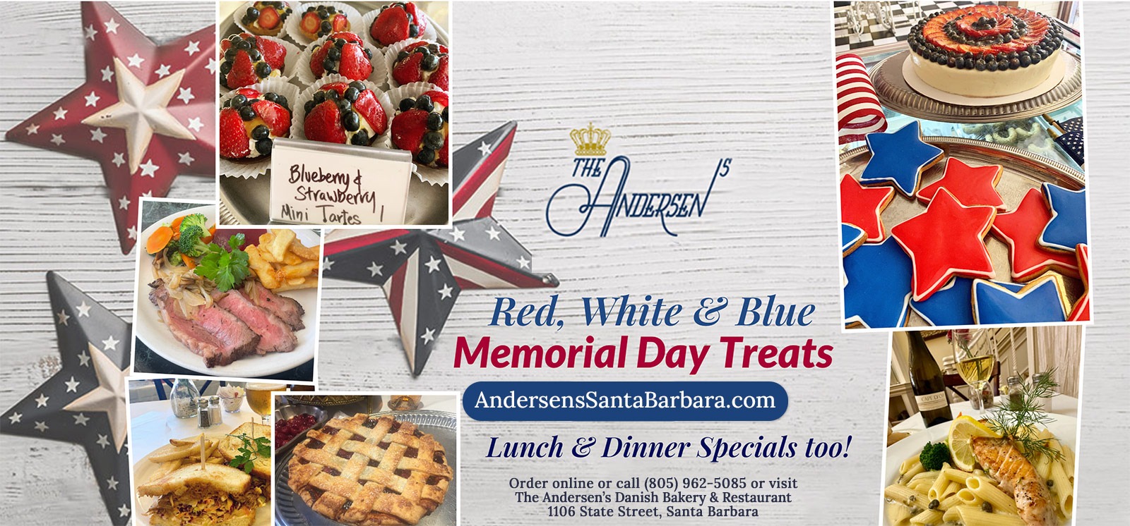 Memorial Day Weekend Menu Specials & Desserts at The Andersen’s in Santa Barbara