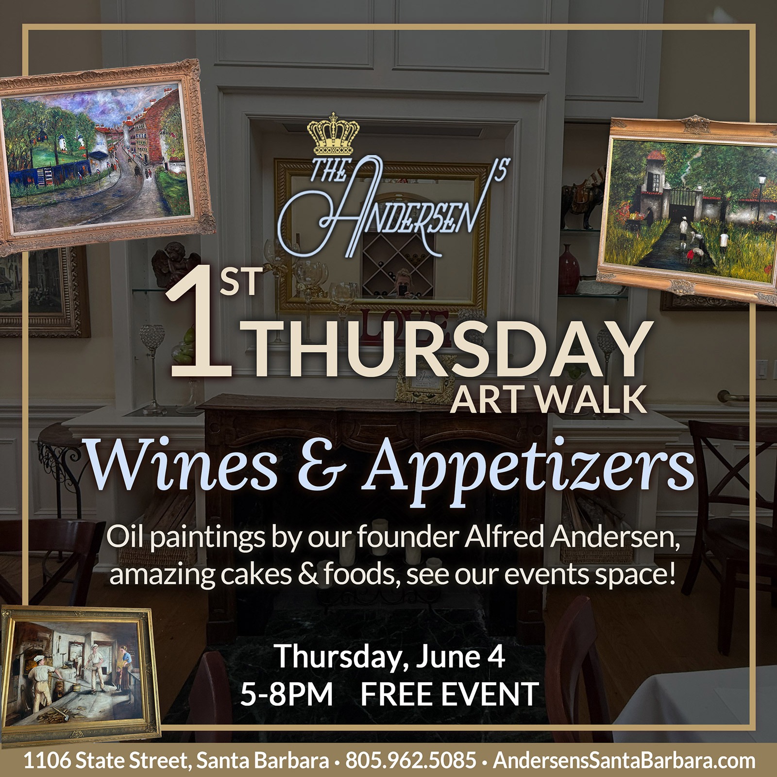 1ST THURSDAY ART WALK at The Andersen's Wonderful Wines & Appetizers