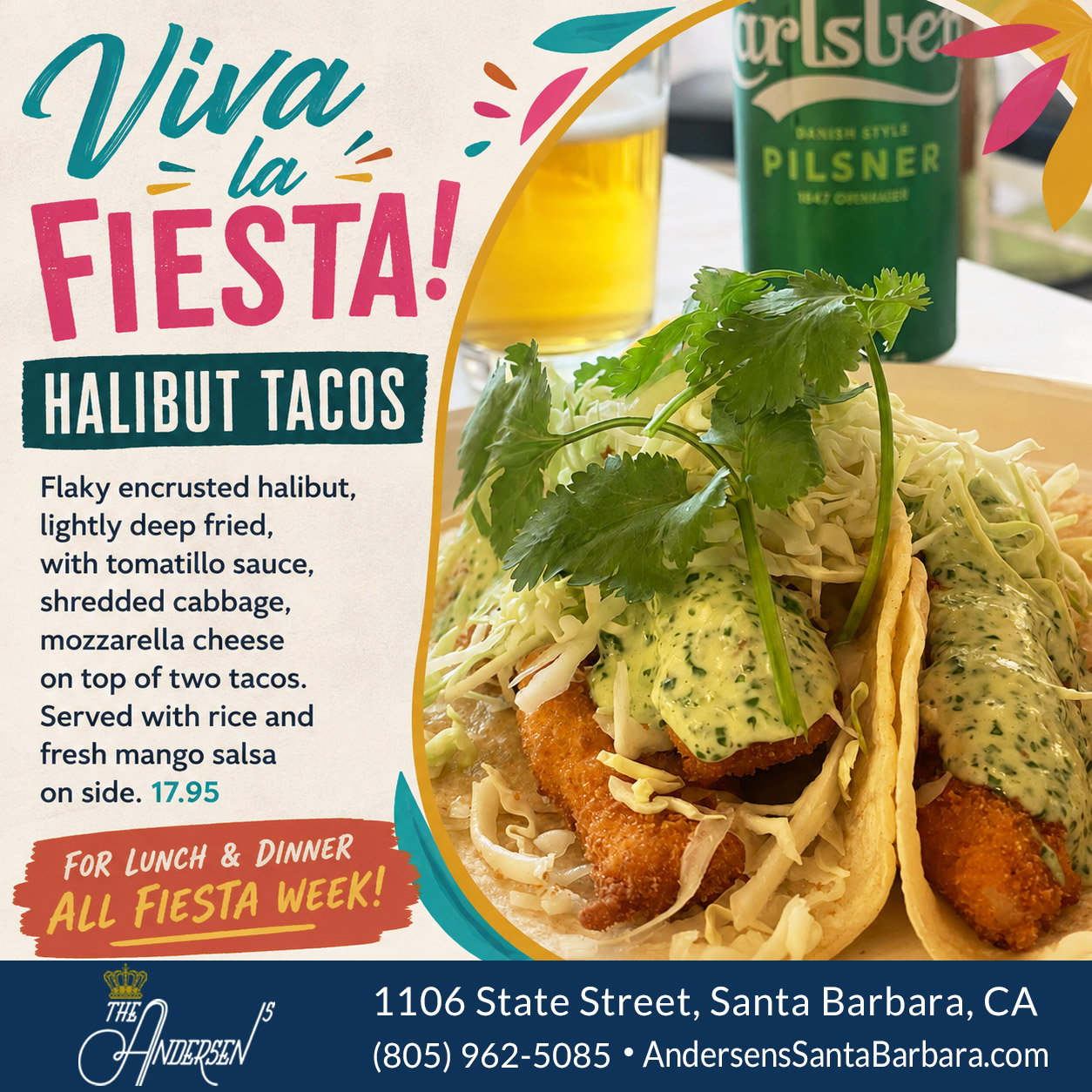 Halibut Tacos for Fiesta Santa Barbara